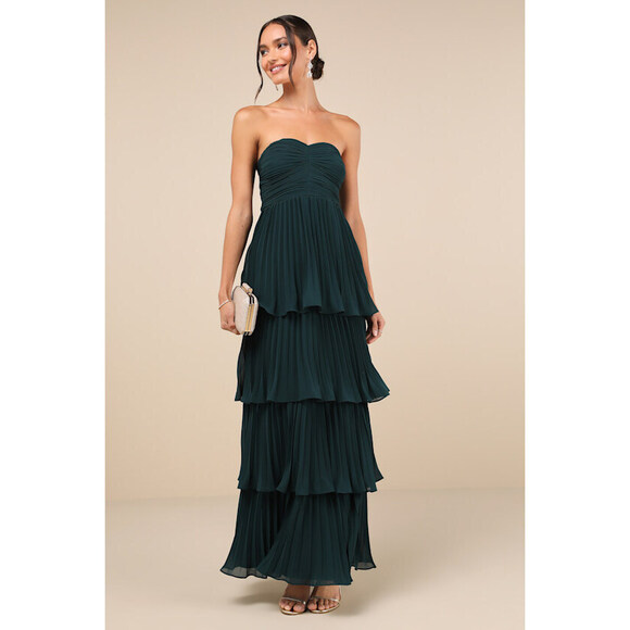 Lulus Dresses & Skirts - NWT Lulus Seriously Sensational Emerald Strapless Maxi Dress Green, Size L
